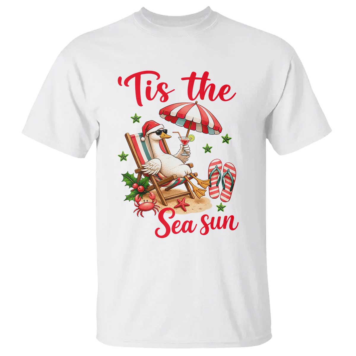 Funny Christmas In July Goose T Shirt Tropical Summer Beach Party TS12 White Print Your Wear