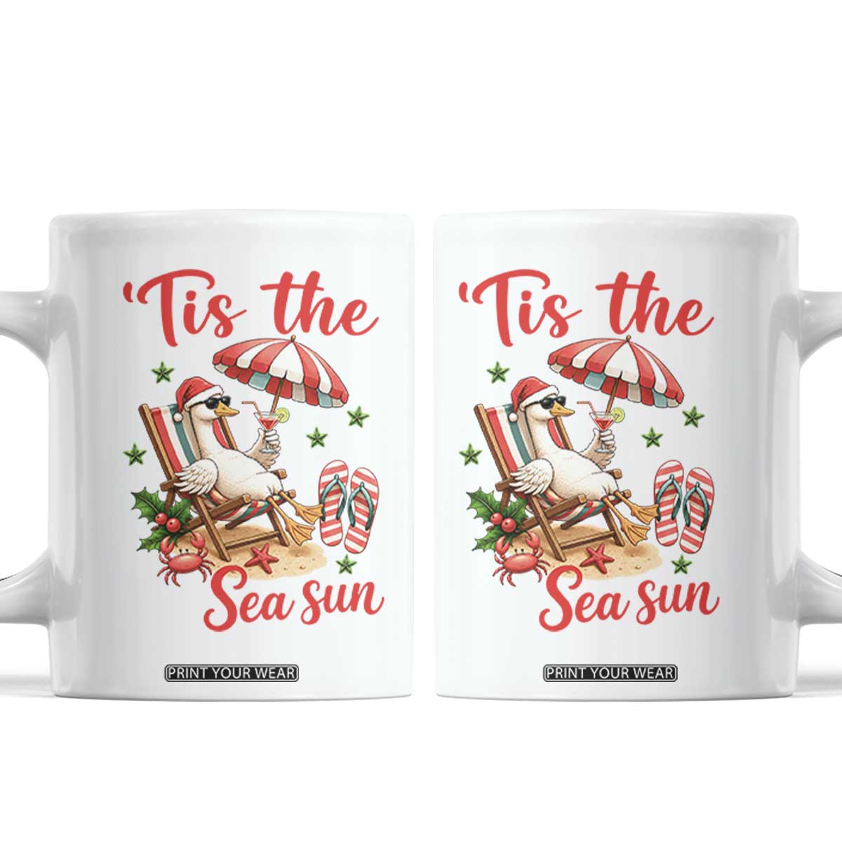Funny Christmas In July Goose Coffee Mug Tropical Summer Beach Party TS12 White Print Your Wear