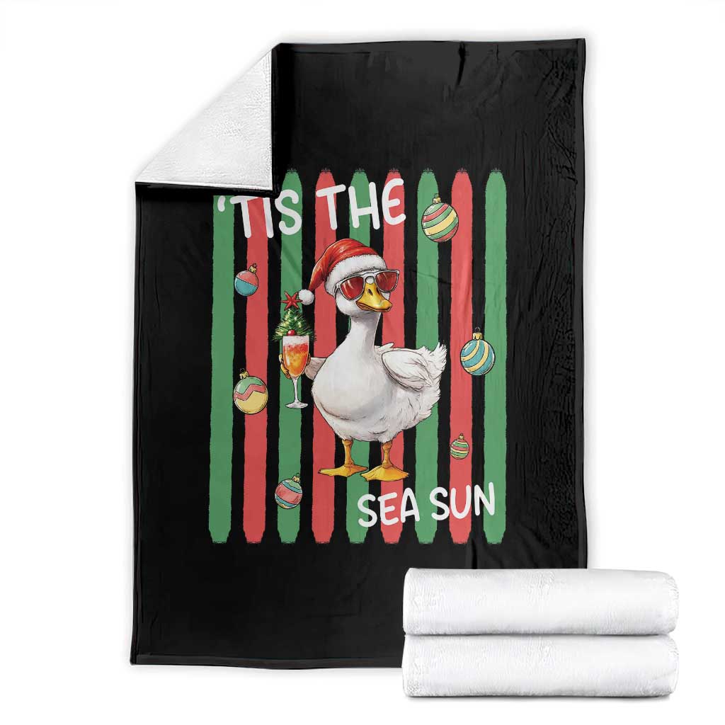 Funny Christmas In July Goose Throw Blanket Tis The Sea Sun TS12 Black Print Your Wear