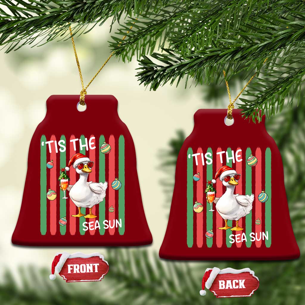 Funny Christmas In July Goose Ceramic Ornament Tis The Sea Sun TS12 Print Your Wear