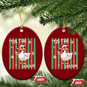 Funny Christmas In July Goose Ceramic Ornament Tis The Sea Sun TS12 Print Your Wear