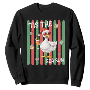 Funny Christmas In July Goose Sweatshirt Tis The Sea Sun TS12 Black Print Your Wear