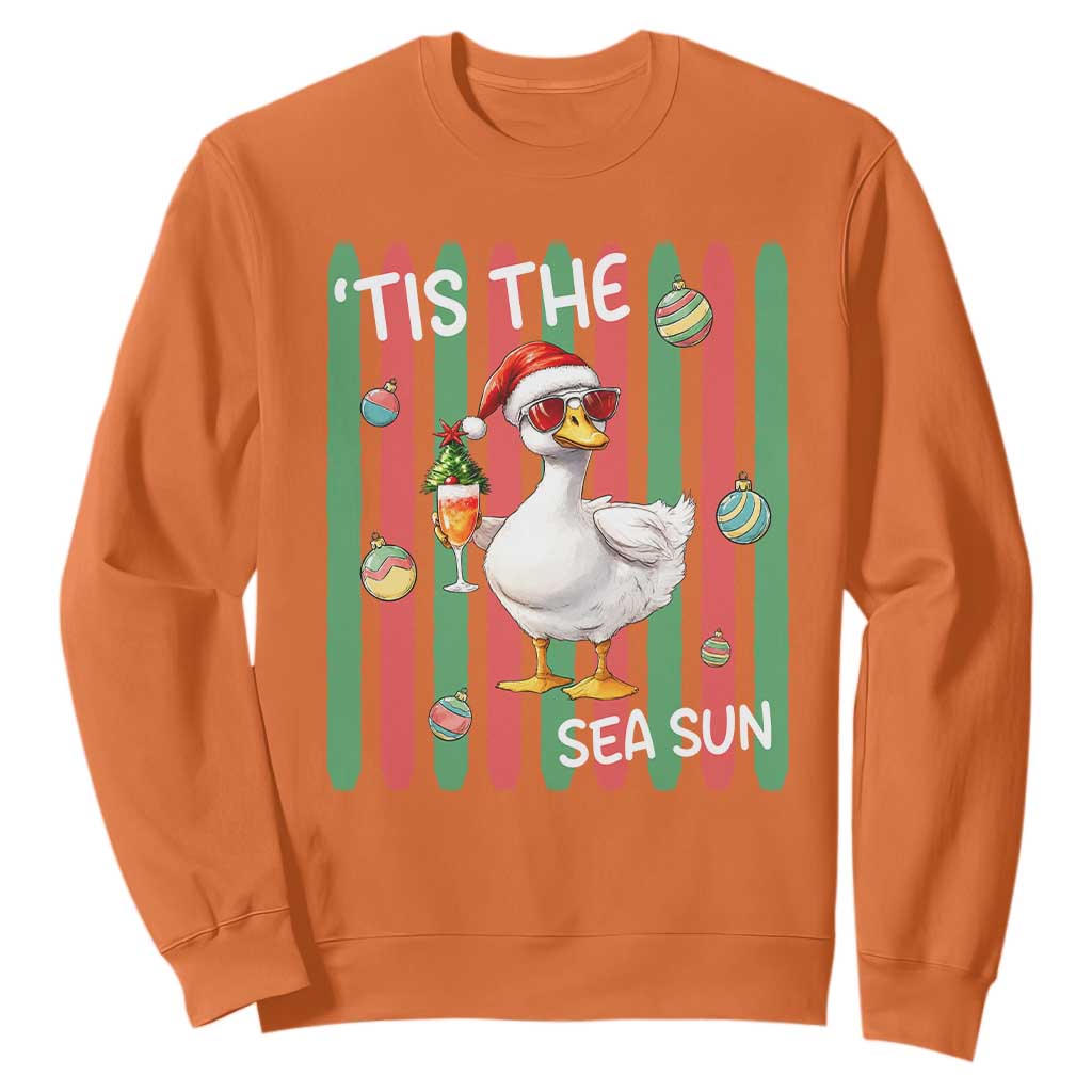 Funny Christmas In July Goose Sweatshirt Tis The Sea Sun TS12 Orange Print Your Wear