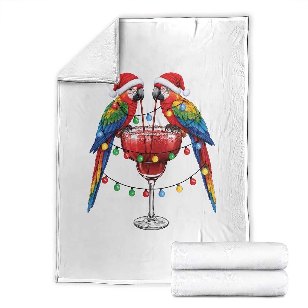 Christmas In July Parrots Throw Blanket Summer Beach Party Gift TS12 White Print Your Wear