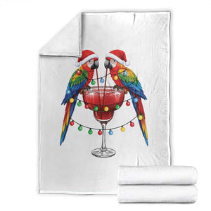 Christmas In July Parrots Throw Blanket Summer Beach Party Gift TS12 White Print Your Wear