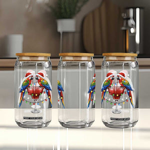 Christmas In July Parrots Glass Can Summer Beach Party Gift TS12 Print Your Wear