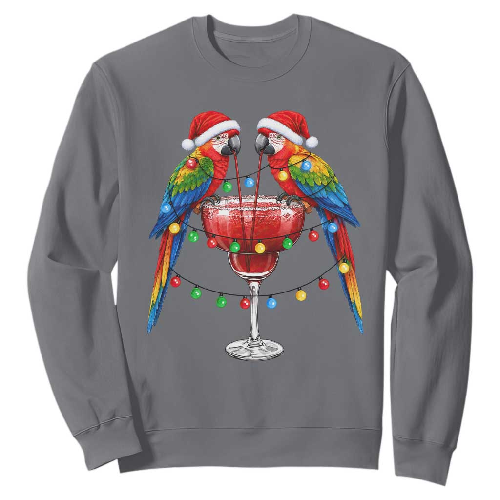 Christmas In July Parrots Sweatshirt Summer Beach Party Gift TS12 Charcoal Print Your Wear