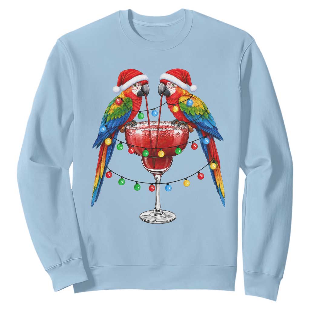 Christmas In July Parrots Sweatshirt Summer Beach Party Gift TS12 Light Blue Print Your Wear
