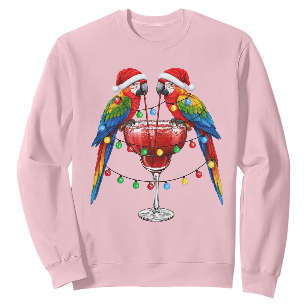Christmas In July Parrots Sweatshirt Summer Beach Party Gift TS12 Light Pink Print Your Wear