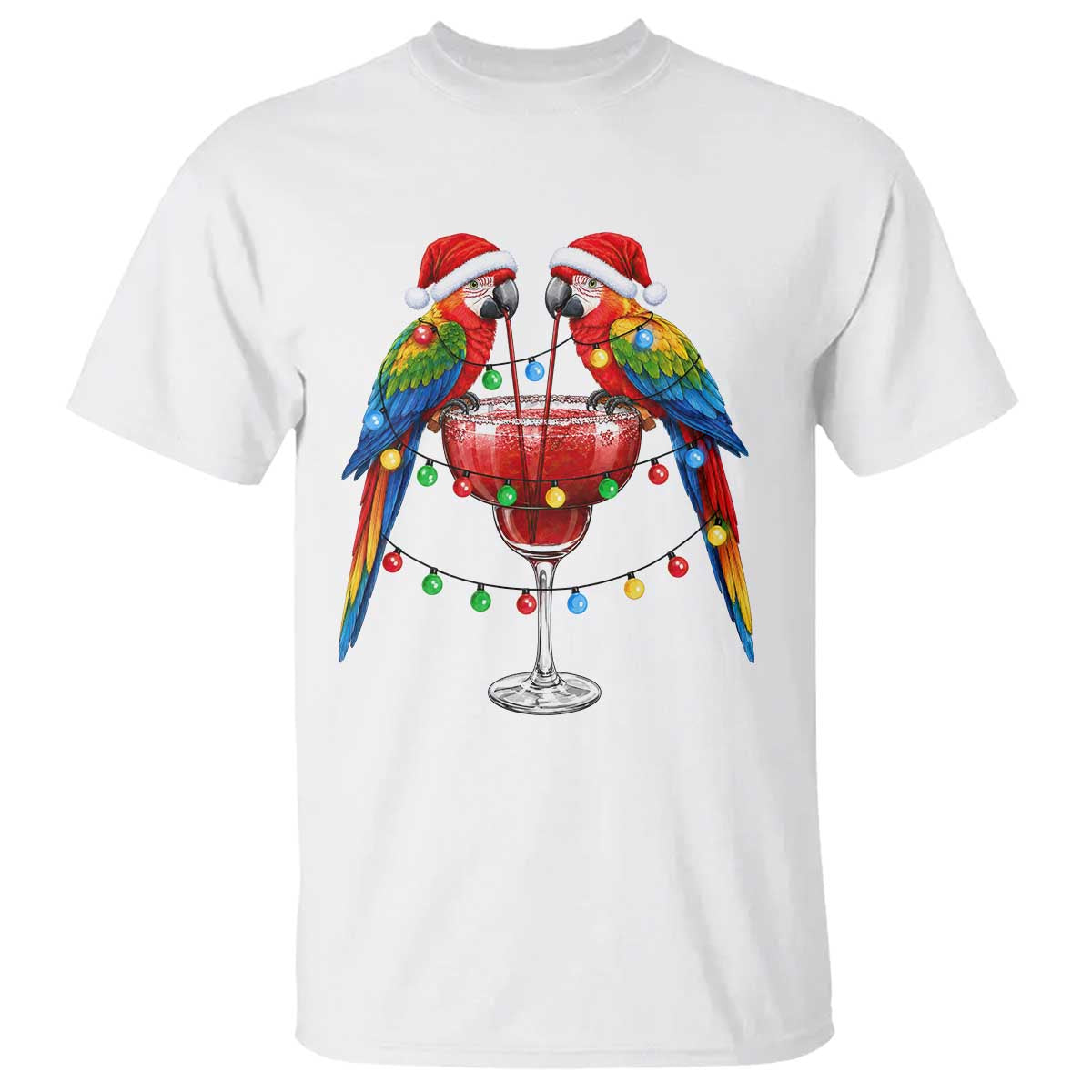 Christmas In July Parrots T Shirt Summer Beach Party Gift TS12 White Print Your Wear