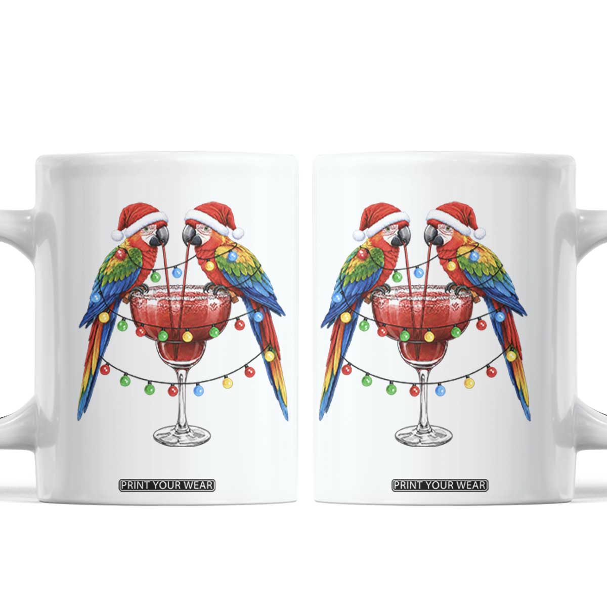 Christmas In July Parrots Coffee Mug Summer Beach Party Gift TS12 White Print Your Wear