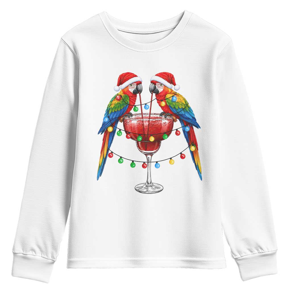 Christmas In July Parrots Youth Sweatshirt Summer Beach Party Gift TS12 White Print Your Wear