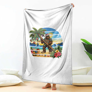 Funny Christmas In July Bigfoot Throw Blanket Tropical Vacation Graphic TS12 Print Your Wear