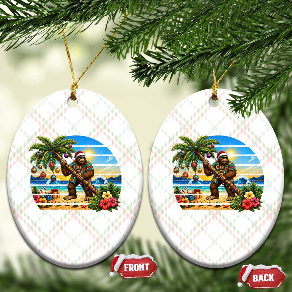Funny Christmas In July Bigfoot Ceramic Ornament Tropical Vacation Graphic TS12 Print Your Wear