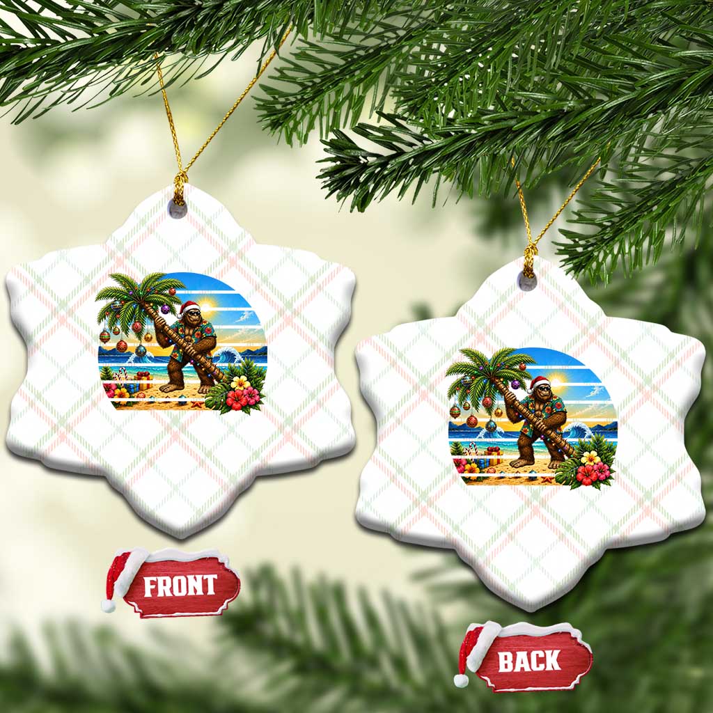 Funny Christmas In July Bigfoot Ceramic Ornament Tropical Vacation Graphic TS12 Print Your Wear