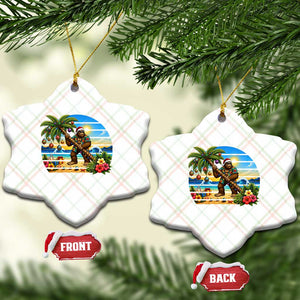 Funny Christmas In July Bigfoot Ceramic Ornament Tropical Vacation Graphic TS12 Print Your Wear