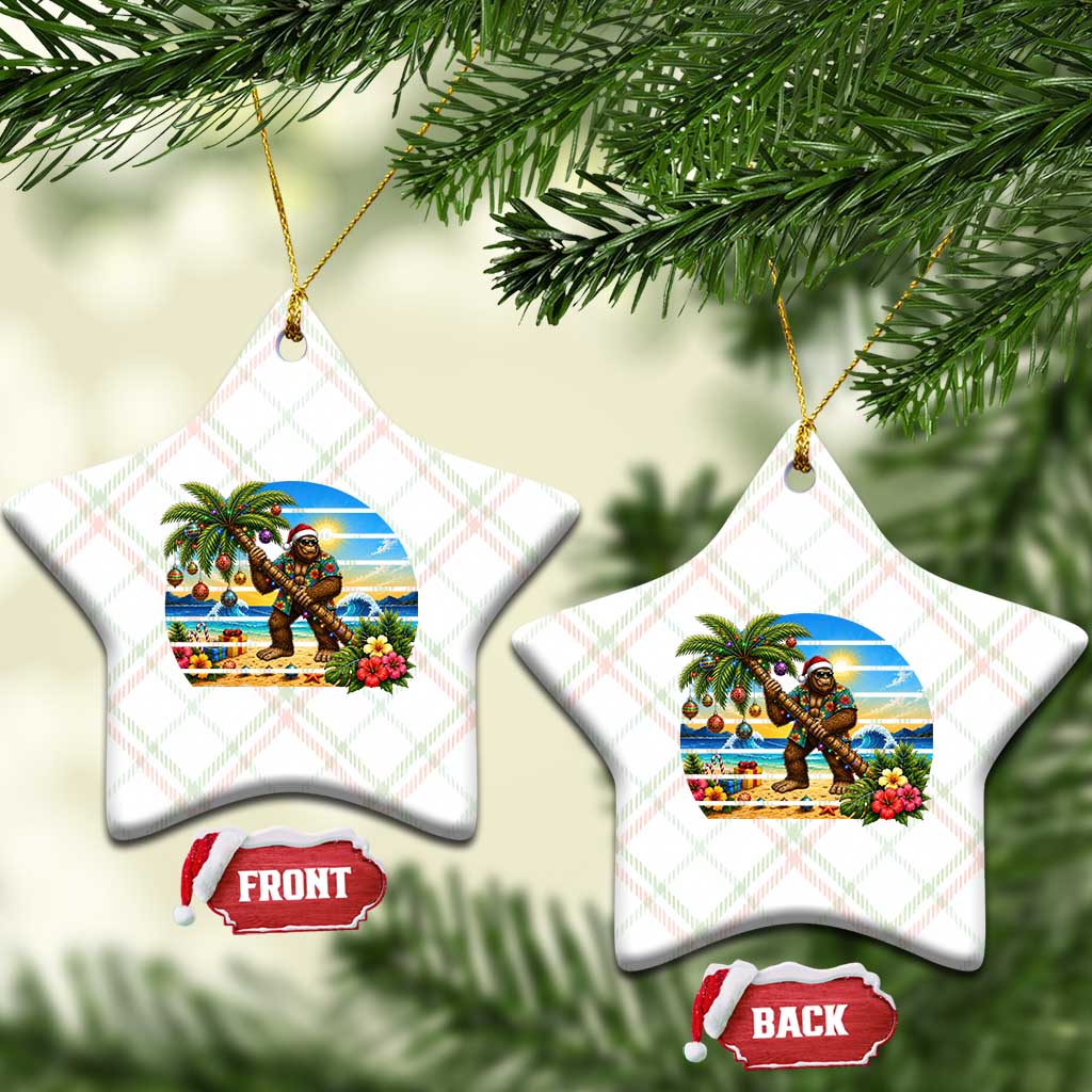 Funny Christmas In July Bigfoot Ceramic Ornament Tropical Vacation Graphic TS12 Print Your Wear