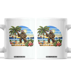 Funny Christmas In July Bigfoot Coffee Mug Tropical Vacation Graphic TS12 White Print Your Wear