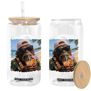 Funny Hawaiian Bigfoot Glass Can Tropical Beach Party Graphic TS12 Print Your Wear