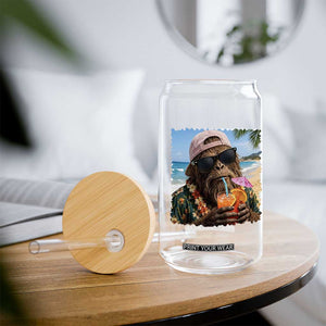Funny Hawaiian Bigfoot Glass Can Tropical Beach Party Graphic TS12 Print Your Wear