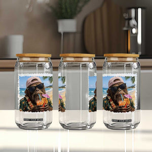 Funny Hawaiian Bigfoot Glass Can Tropical Beach Party Graphic TS12 Print Your Wear