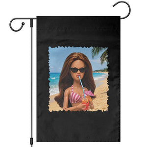 Funny Summer Doll Face Meme Garden Flag Tropical Beach Party Graphic TS12 Black Print Your Wear
