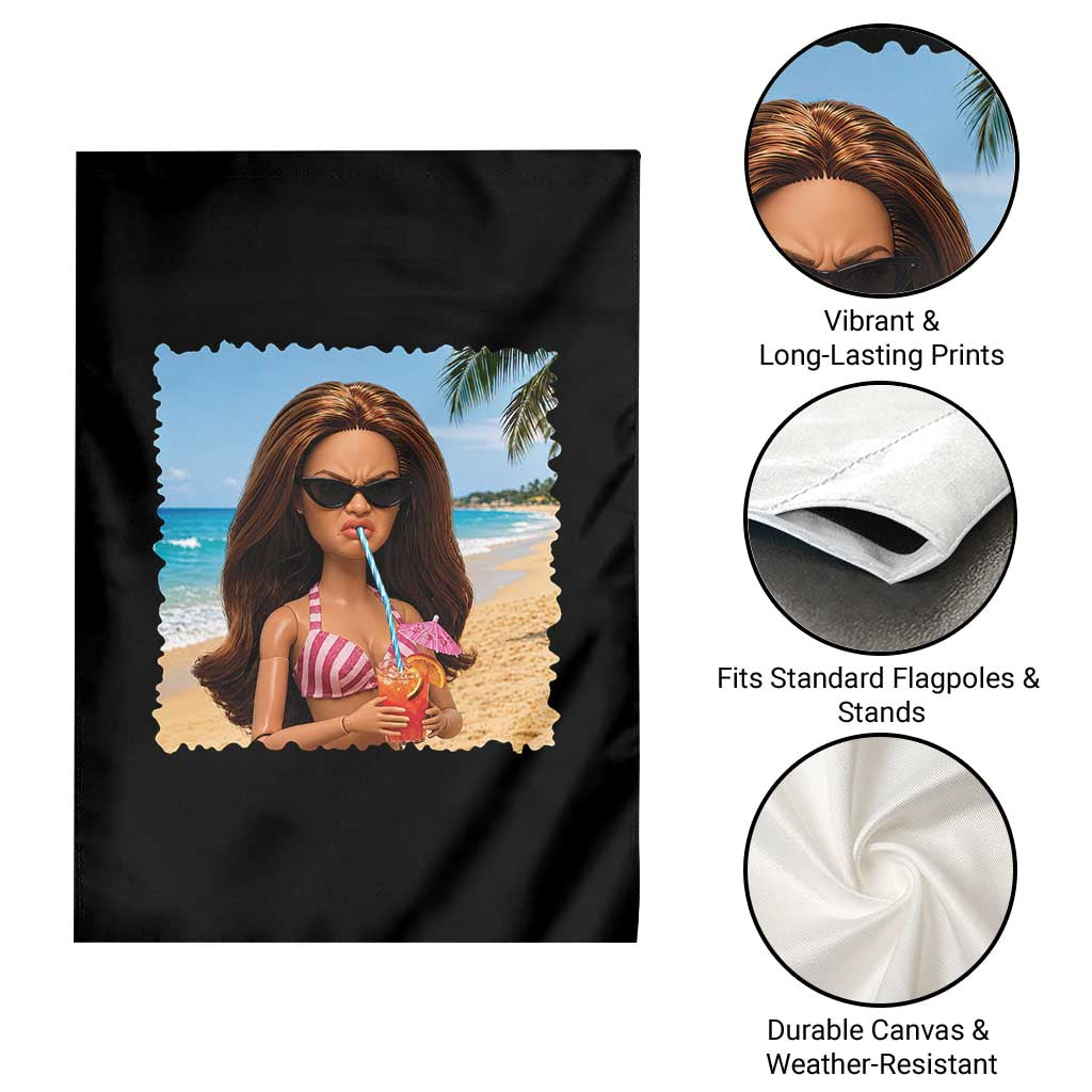 Funny Summer Doll Face Meme Garden Flag Tropical Beach Party Graphic TS12 Print Your Wear