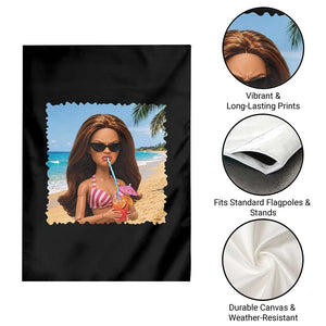 Funny Summer Doll Face Meme Garden Flag Tropical Beach Party Graphic TS12 Print Your Wear