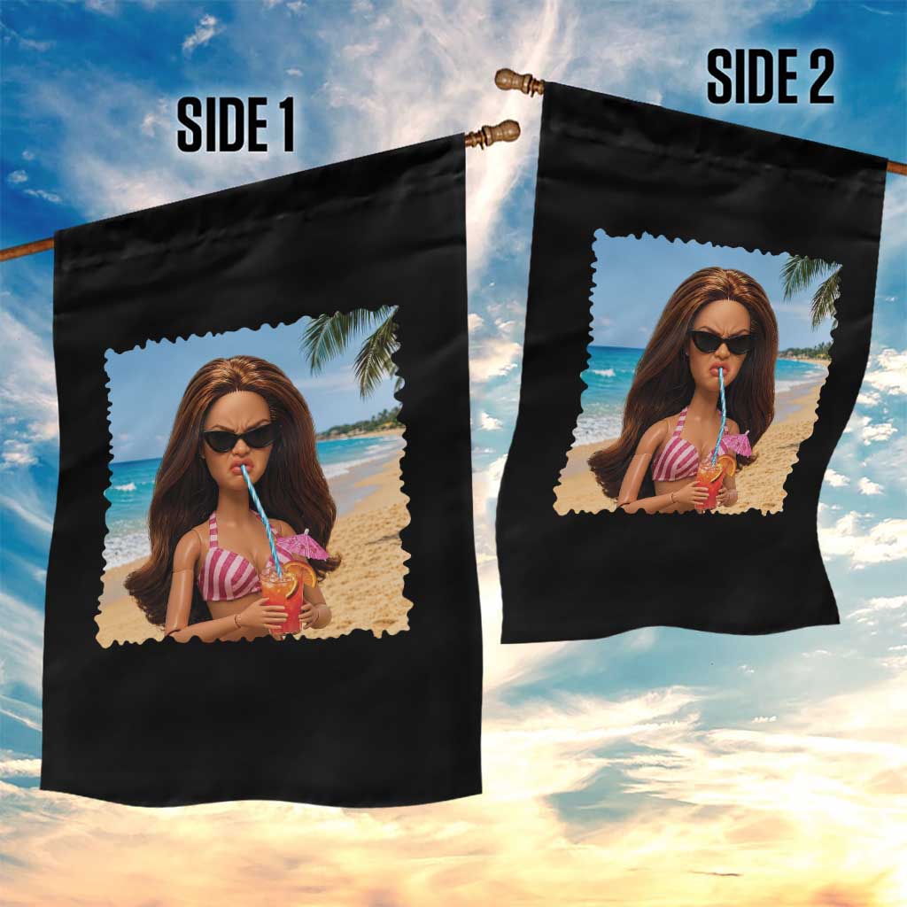 Funny Summer Doll Face Meme Garden Flag Tropical Beach Party Graphic TS12 Print Your Wear