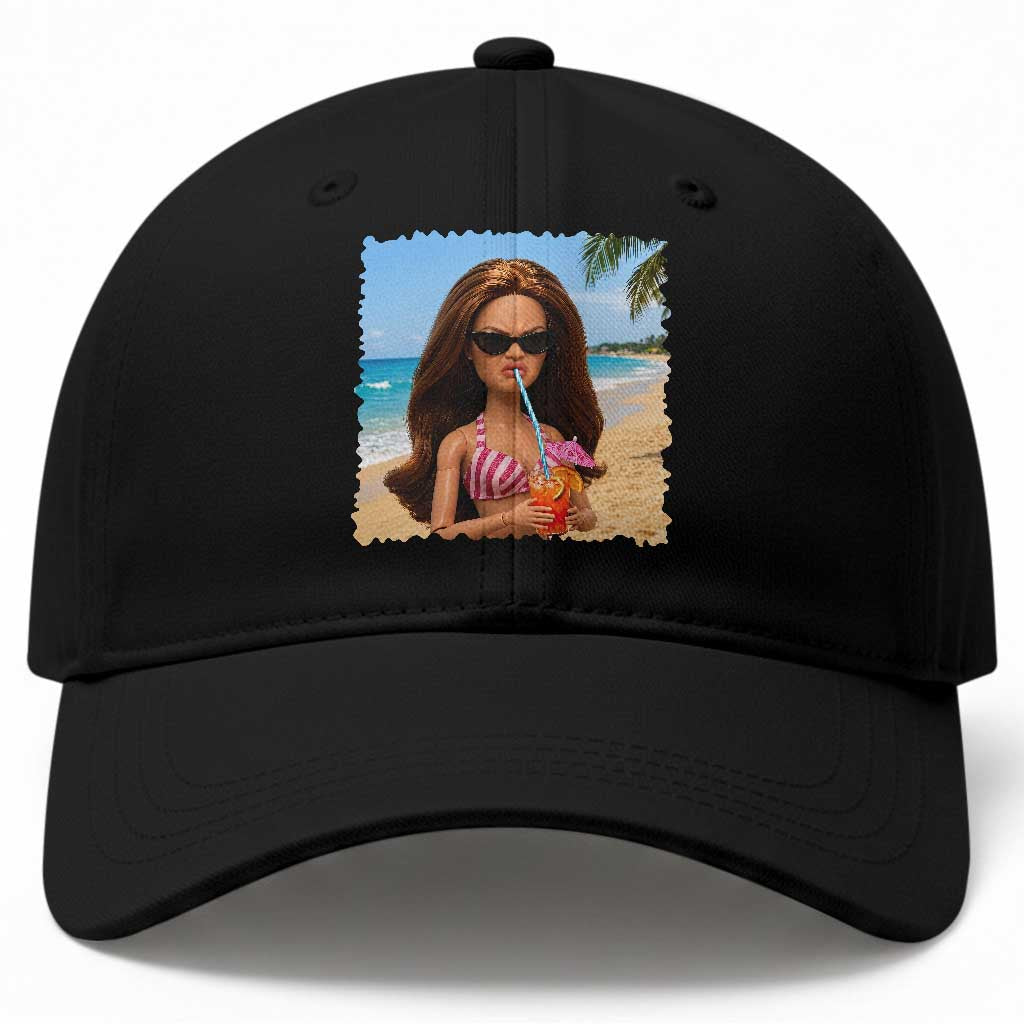 Funny Summer Doll Face Meme Baseball Cap Tropical Beach Party Graphic TS12 Print Your Wear