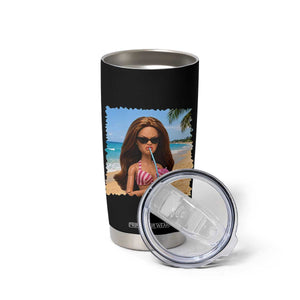 Funny Summer Doll Face Meme Tumbler Cup Tropical Beach Party Graphic TS12 Print Your Wear