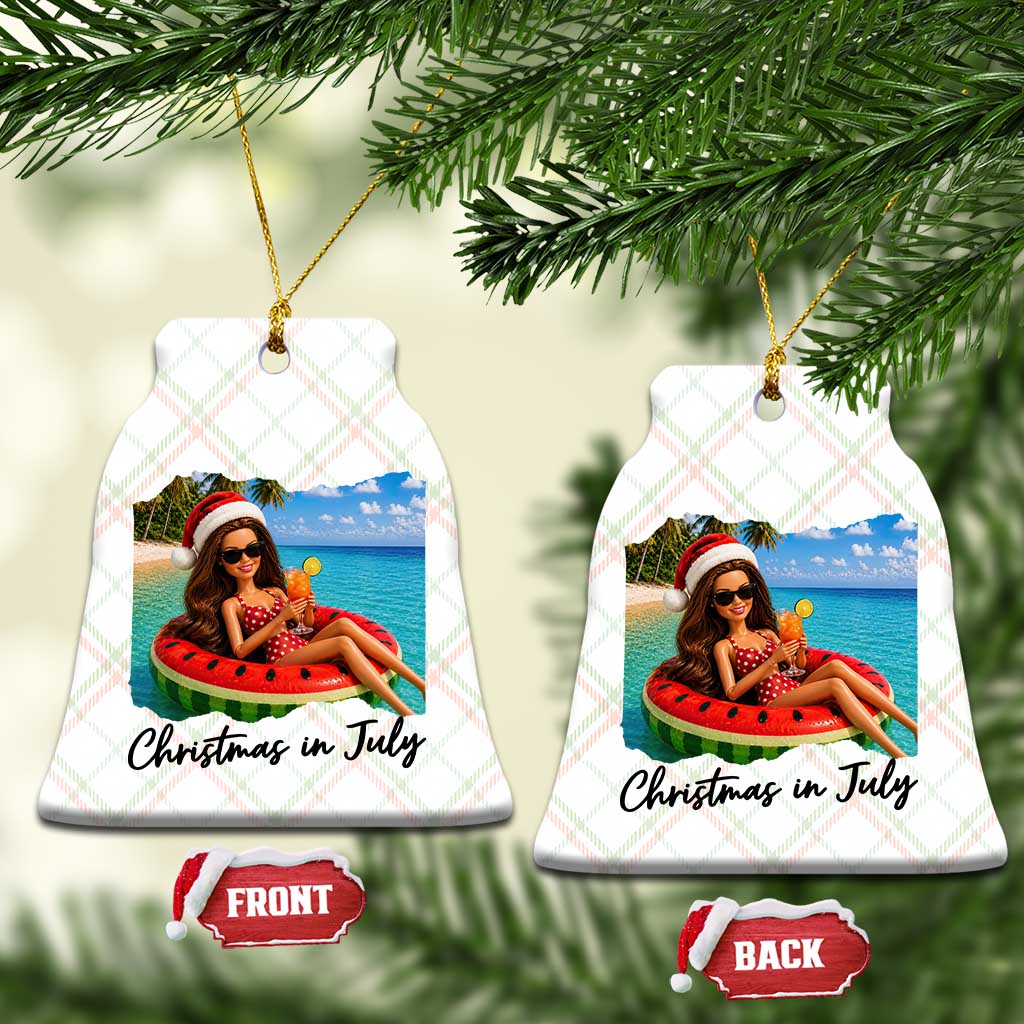 Christmas In July Tropical Doll Face Meme Ceramic Ornament Summer Vacation Graphic TS12 Print Your Wear
