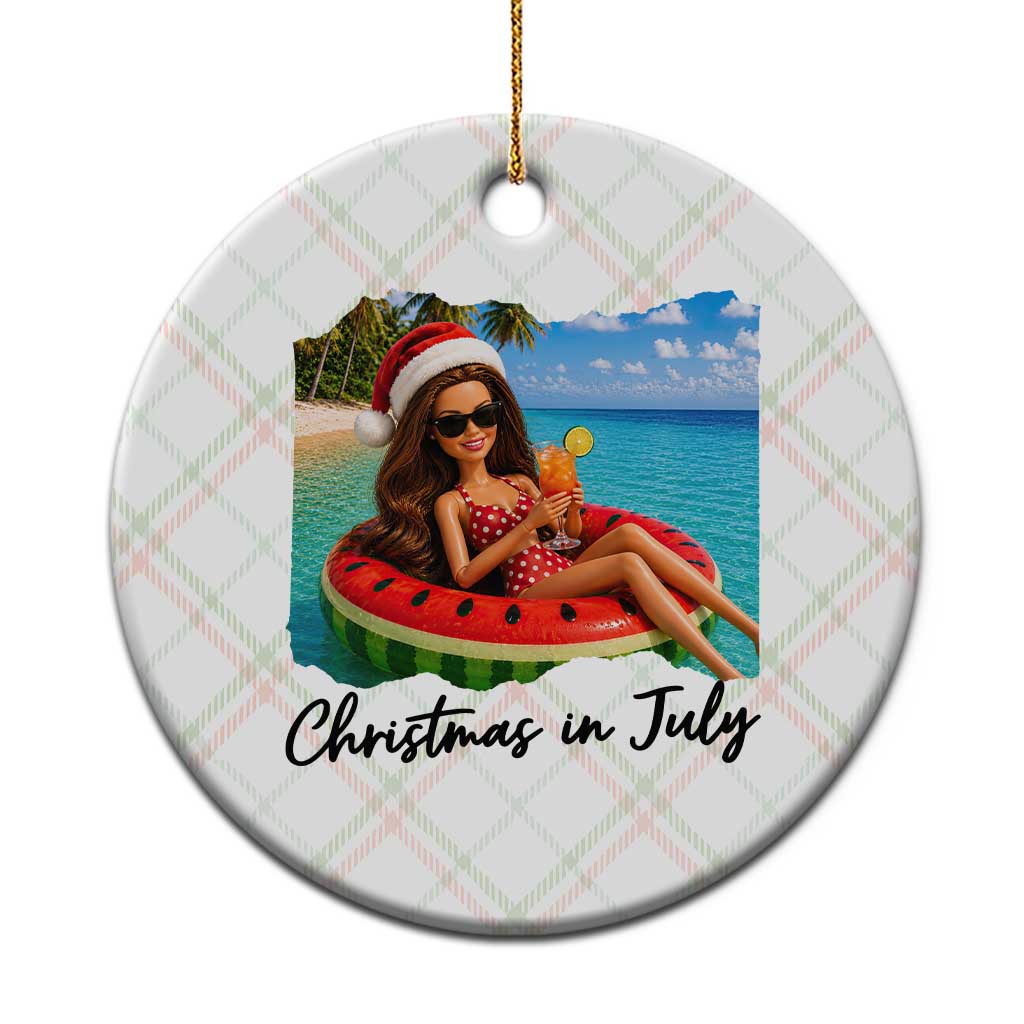 Christmas In July Tropical Doll Face Meme Ceramic Ornament Summer Vacation Graphic TS12 1pc Christmas Plaid Print Your Wear