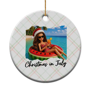 Christmas In July Tropical Doll Face Meme Ceramic Ornament Summer Vacation Graphic TS12 1pc Christmas Plaid Print Your Wear