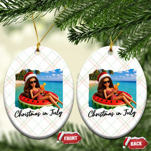 Christmas In July Tropical Doll Face Meme Ceramic Ornament Summer Vacation Graphic TS12 Print Your Wear