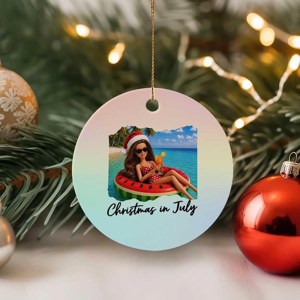 Christmas In July Tropical Doll Face Meme Ceramic Ornament Summer Vacation Graphic TS12 1pc Pastel Print Your Wear