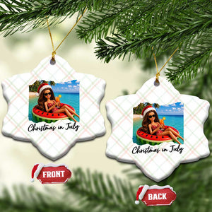 Christmas In July Tropical Doll Face Meme Ceramic Ornament Summer Vacation Graphic TS12 Print Your Wear