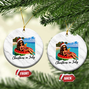 Christmas In July Tropical Doll Face Meme Ceramic Ornament Summer Vacation Graphic TS12 1pc White Marble Print Your Wear