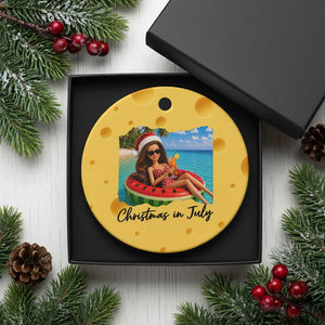 Christmas In July Tropical Doll Face Meme Ceramic Ornament Summer Vacation Graphic TS12 1pc Yellow Cheese Print Your Wear