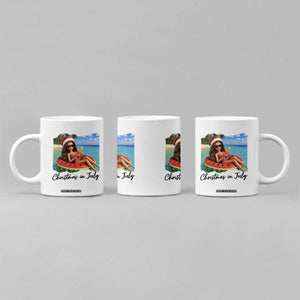 Christmas In July Tropical Doll Face Meme Coffee Mug Summer Vacation Graphic TS12 Print Your Wear