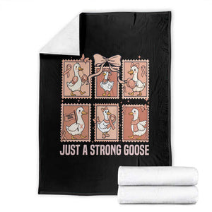 Funny Endometrial Cancer Warrior Goose Throw Blanket Just A Strong Goose TS12 Black Print Your Wear
