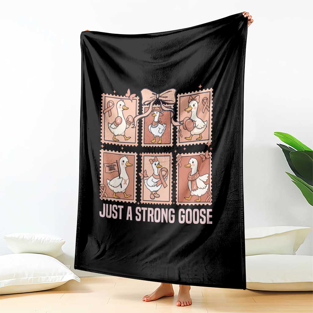 Funny Endometrial Cancer Warrior Goose Throw Blanket Just A Strong Goose TS12 Print Your Wear