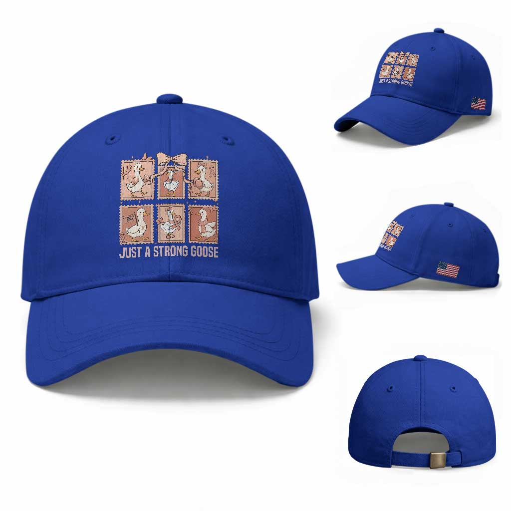Funny Endometrial Cancer Warrior Goose Baseball Cap Just A Strong Goose TS12 Baseball Cap Universal Fit Royal Blue Print Your Wear