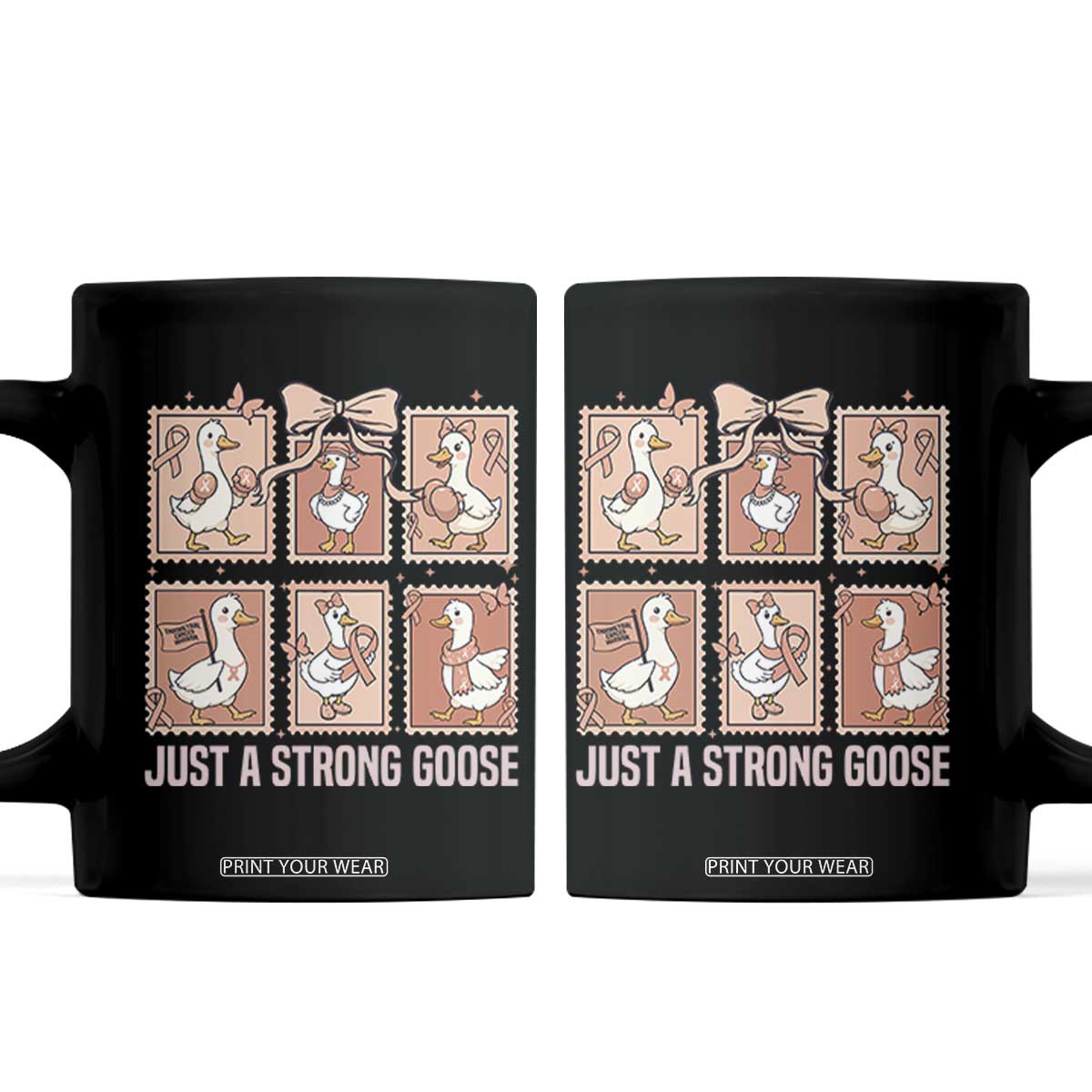 Funny Endometrial Cancer Warrior Goose Coffee Mug Just A Strong Goose TS12 Black Print Your Wear