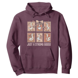 Funny Endometrial Cancer Warrior Goose Hoodie Just A Strong Goose TS12 Maroon Print Your Wear