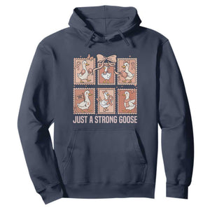 Funny Endometrial Cancer Warrior Goose Hoodie Just A Strong Goose TS12 Navy Print Your Wear