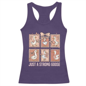 Funny Endometrial Cancer Warrior Goose Racerback Tank Top Just A Strong Goose TS12 Purple Print Your Wear