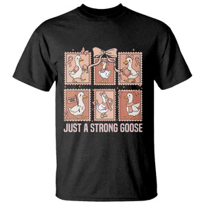 Funny Endometrial Cancer Warrior Goose T Shirt Just A Strong Goose TS12 Black Print Your Wear