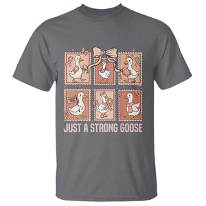 Funny Endometrial Cancer Warrior Goose T Shirt Just A Strong Goose TS12 Charcoal Print Your Wear