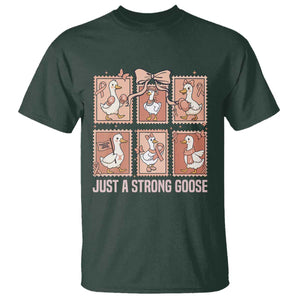 Funny Endometrial Cancer Warrior Goose T Shirt Just A Strong Goose TS12 Dark Forest Green Print Your Wear